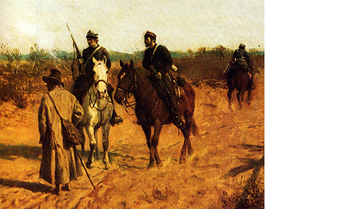 Разъезд польских повстанцев. Худ. Максымилиан Герымский (1872)